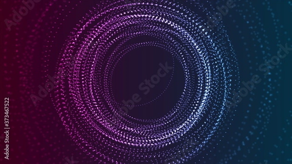 Fototapeta Neon flowing futuristic particles background