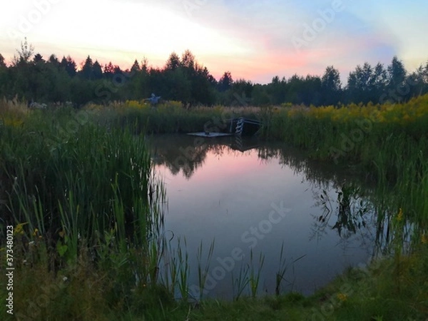 Obraz sunrise over lake