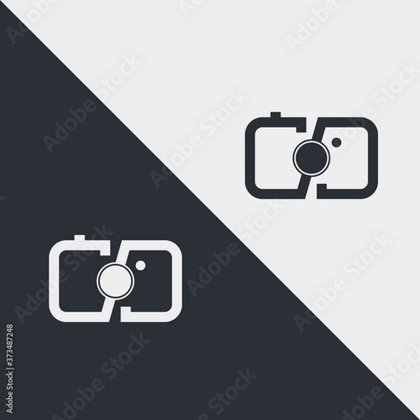 Obraz logo with initial letters dc, or cd, camera design logo