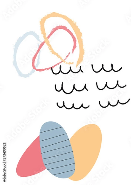 Obraz Abstract background for social media platform, stories, banner with abstract shapes . Visual design for your social networks, personal blog, shop. Cool Backgrounds.  Flat abstract design card.