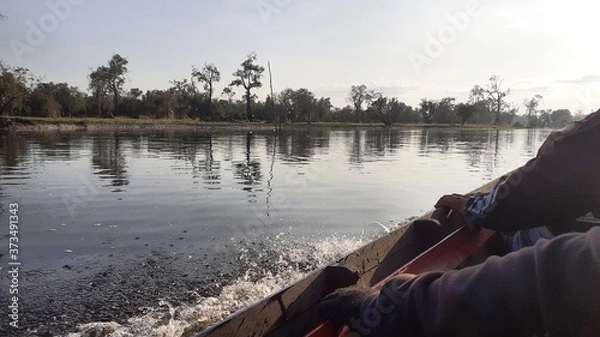 Fototapeta man on the lake