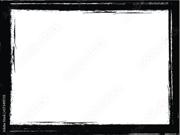 Fototapeta Set of Grunge Black and White Frames . textured rectangles for image
