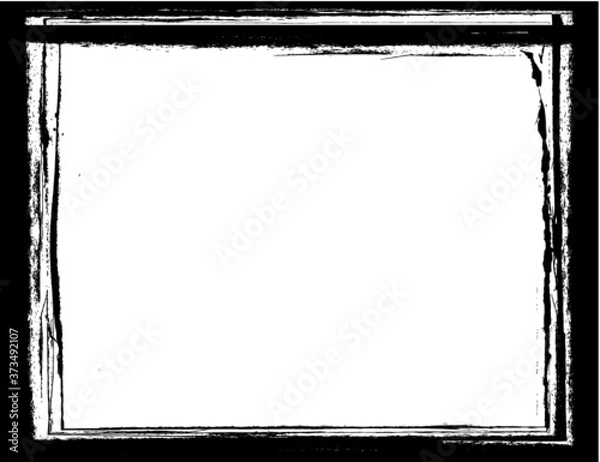 Fototapeta Set of Grunge Black and White Frames . textured rectangles for image