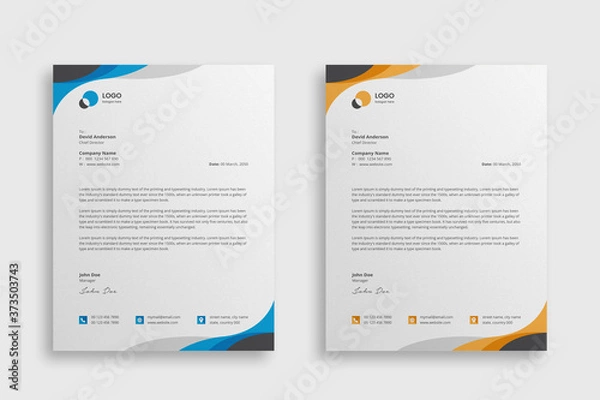Fototapeta Abstract Corporate Business Style Letterhead Design Vector Template For Your Project. Simple And Clean Print Ready Design, Elegant Flat Design Vector Illustration.