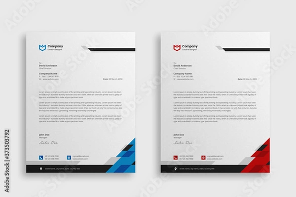 Fototapeta Abstract Corporate Business Style Letterhead Design Vector Template For Your Project. Simple And Clean Print Ready Design, Elegant Flat Design Vector Illustration.
