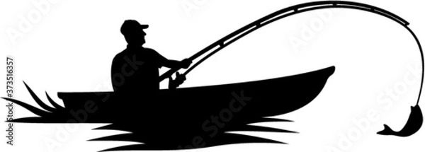 Obraz Vector illustration of the fisherman