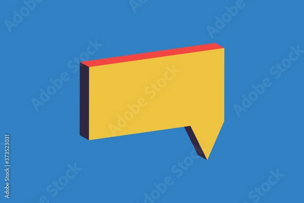 Fototapeta Speech bubble 3d isometric abstract. 