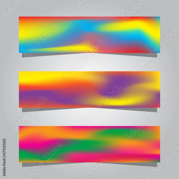 Fototapeta gradation horizontal banner set design background template vector