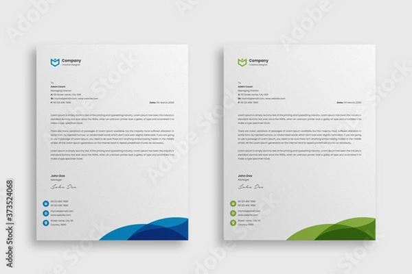 Fototapeta Abstract Corporate Business Style Letterhead Design Vector Template For Your Project. Simple And Clean Print Ready Design, Elegant Flat Design Vector Illustration.
