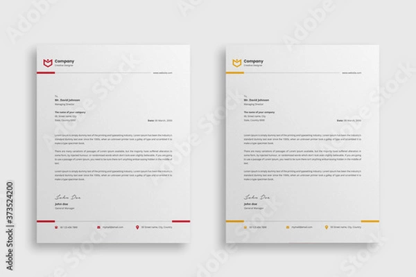 Fototapeta Abstract Corporate Business Style Letterhead Design Vector Template For Your Project. Simple And Clean Print Ready Design, Elegant Flat Design Vector Illustration.