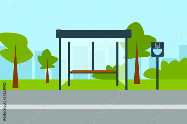 Fototapeta Bus stop vector icon 