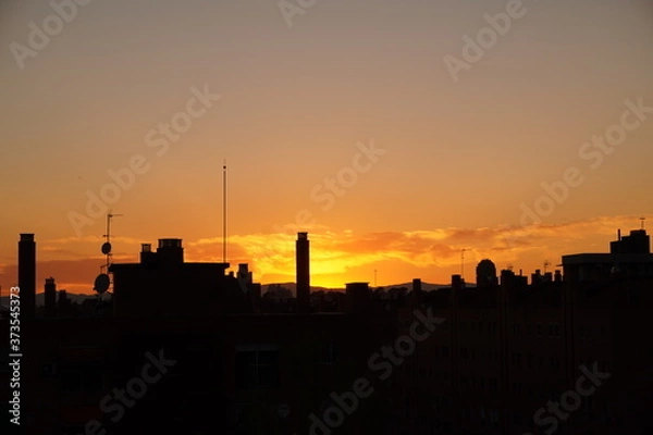 Obraz sunset over the city