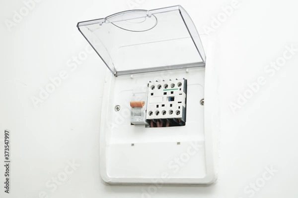 Obraz Electrical outlet isolated on white background