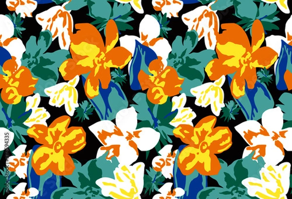 Fototapeta seamless pattern with flowers