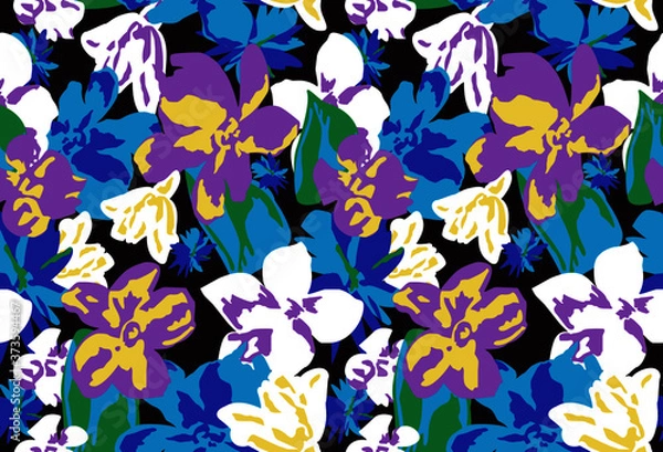 Fototapeta seamless pattern with flowers