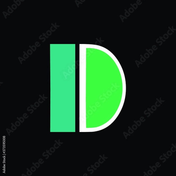 Obraz Initial Letter D with Slices style monogram Logo