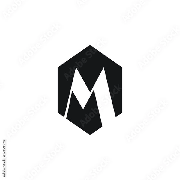 Fototapeta Initial Letter M with polygon style monogram Logo