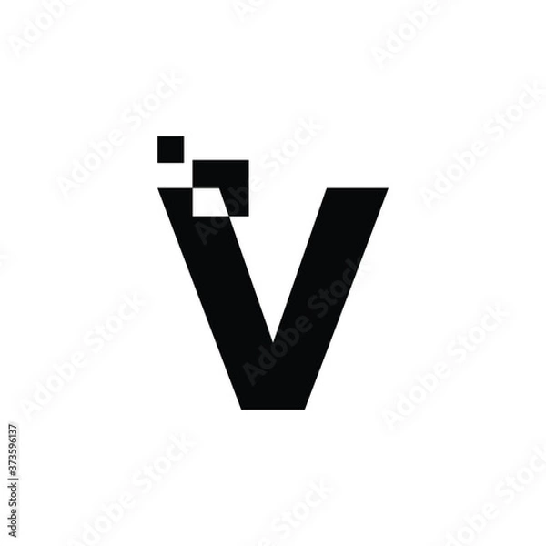 Obraz Initial Letter V with square shape monogram Logo