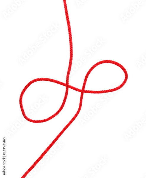 Obraz Long rope on white background