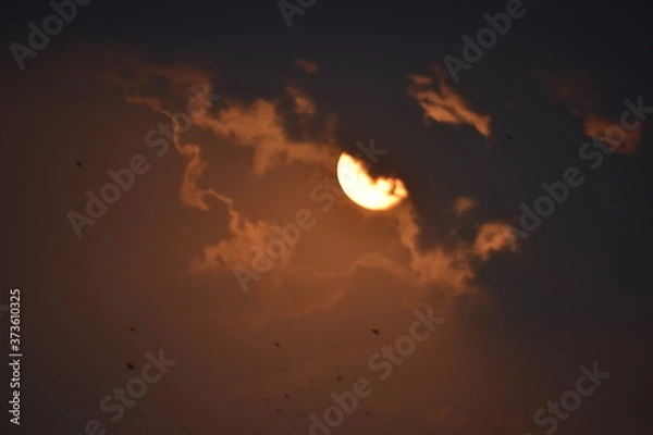 Obraz sun behind the clouds Sunset