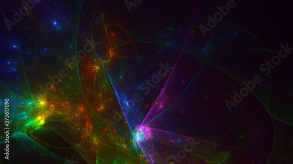Obraz 3D rendering abstract multicolor fractal light background