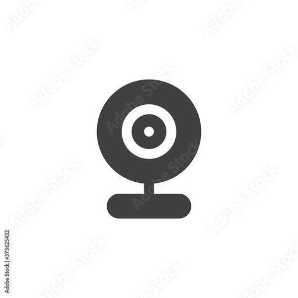 Fototapeta Web camera vector icon. filled flat sign for mobile concept and web design. Webcam glyph icon. Symbol, logo illustration. Vector graphics
