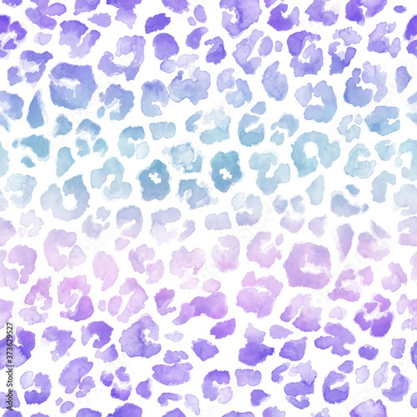 Fototapeta Watercolour leopard tie dye print. Repeating pattern. 