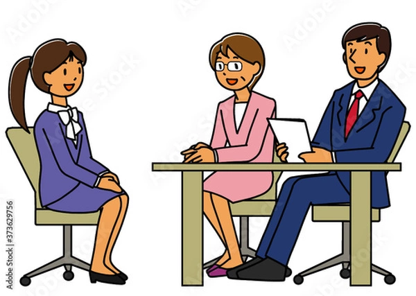Fototapeta 女性応募者の採用面接