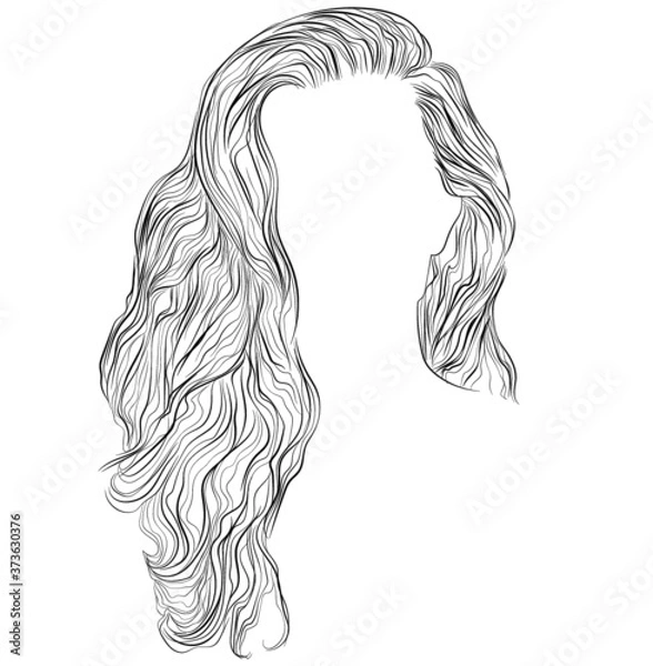 Fototapeta Fale Hollywood, ilustracji wektorowych. Ikona fryzury