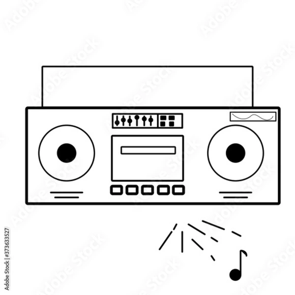 Obraz Cassette recorder player vector illustration