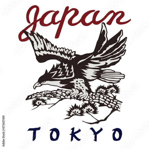 Obraz 【JAPAN鷹TOKYO】スカジャン風の和柄デザイン