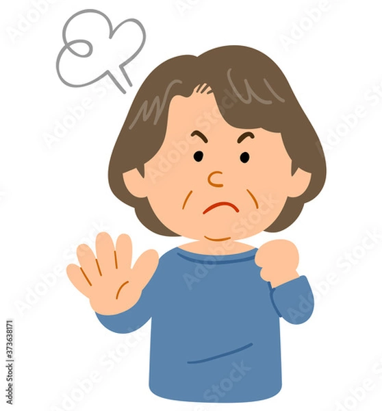 Fototapeta 拒否するシニアの女性の上半身
