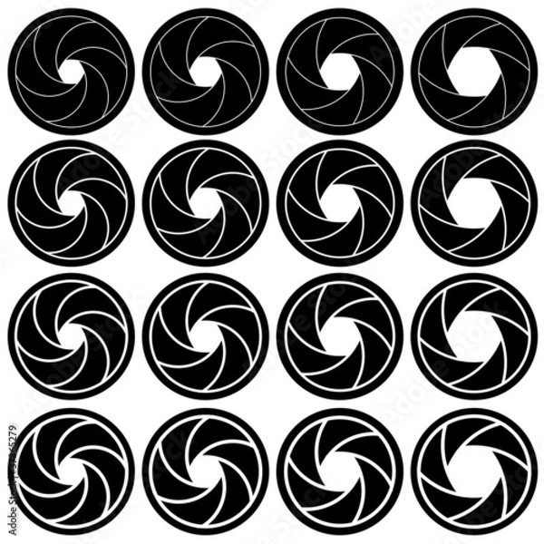Fototapeta vector camera shutter apertures