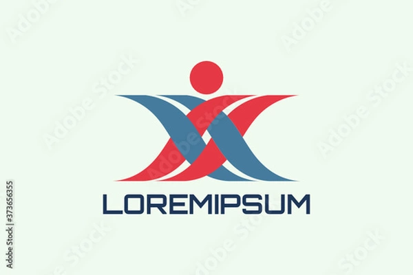 Fototapeta Logo Vector illustration of athlete doing various sports or gymnastics or yoga movements in embroidery style. Initial Logo "IS" or "SI" or "ns" or "sn" or "X" or "XX". Usable for general sports logos.