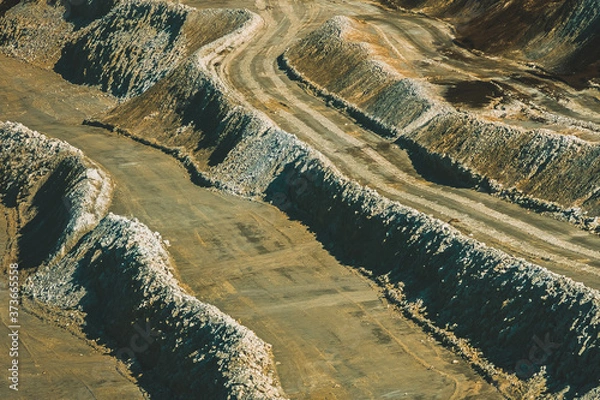Obraz High angle view of terraces remained after kaolin mining