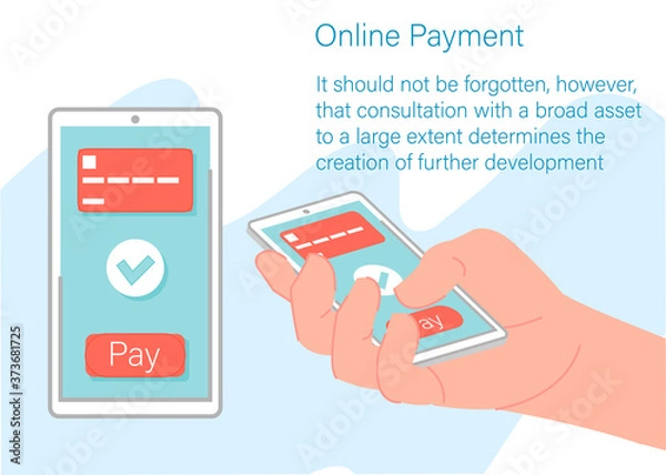 Fototapeta online payment design background vector illustration cartoon flat design