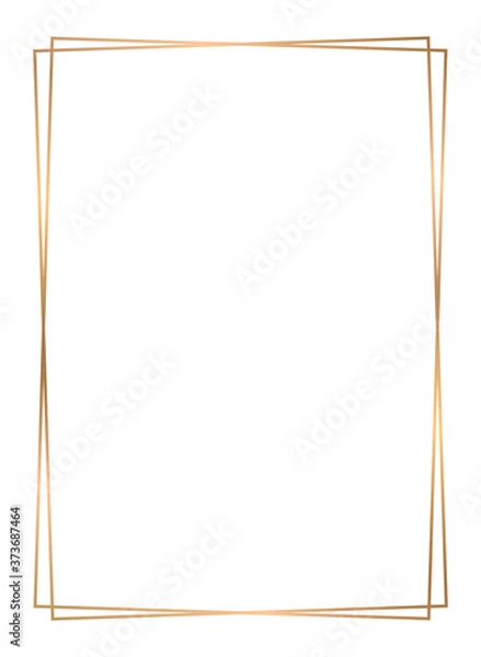 Fototapeta Gold frame vector. Gold frame on white background. 