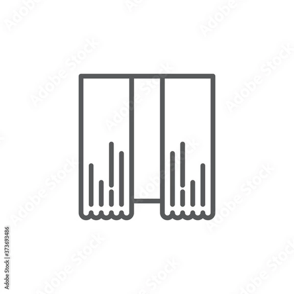 Fototapeta Classic curtain vector icon symbol isolated on white background