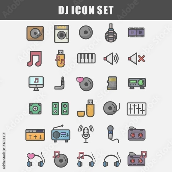 Fototapeta simple set of dj icon set