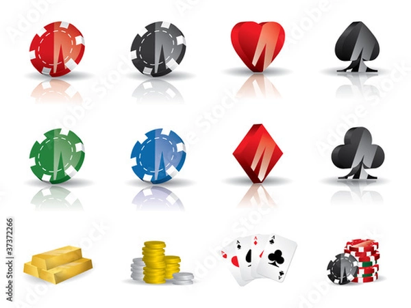 Obraz Gambling - poker icon set