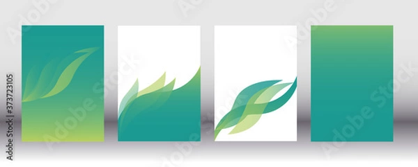 Fototapeta A4 abstract green template vector. Elegant set for business brochure report.