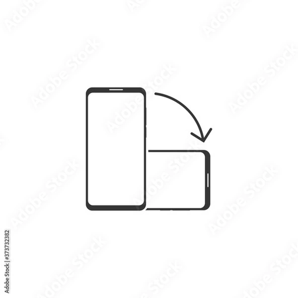 Fototapeta Phone Rotation Mobile Rotate Icon Design Vector.
