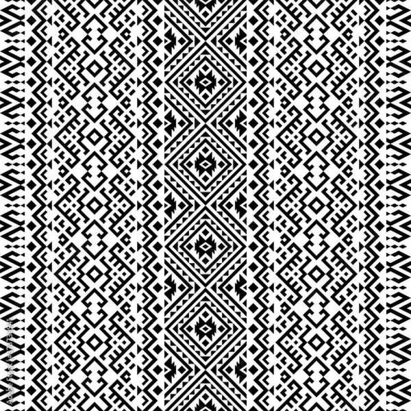 Fototapeta Persian ethnic motif pattern texture design background in monochrome color