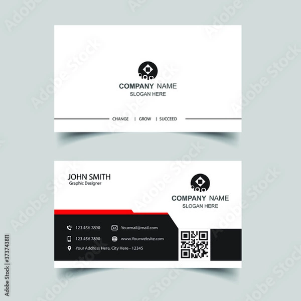 Fototapeta vector red black colors business card template. creative design vector abstract
