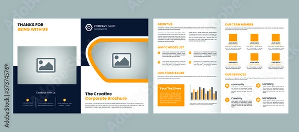 Fototapeta creative brochure template layout design, business profile template design