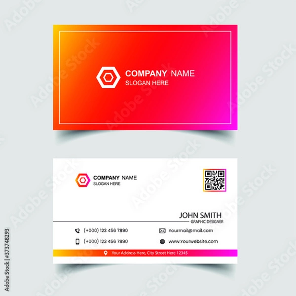 Fototapeta color full business card template. Vector presentation card template. Visiting card for business and personal use
