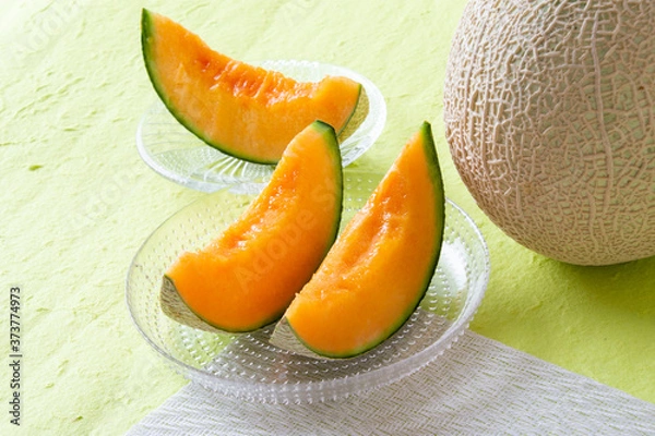 Obraz 北海道名産である赤肉の夕張メロン