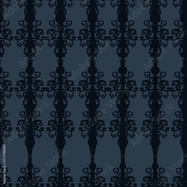 Fototapeta Vector abstract geometric halloween stripe seamless pattern. Hand drawn grunge design. Food, packaging, surface design . Modern brush design. Perfect for your creepy party.