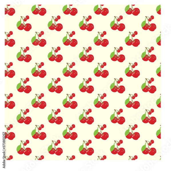 Fototapeta Seamless Pattern with Cherry as Object can be used for gift wrapping, fabric and much more.