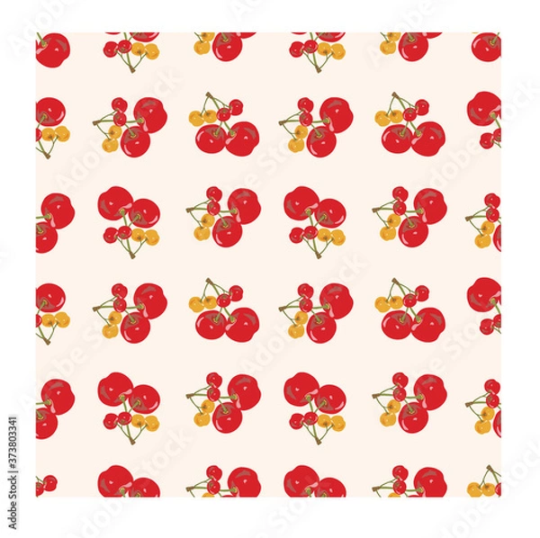 Fototapeta Seamless Pattern with Cherry as Object can be used for gift wrapping, fabric and much more.